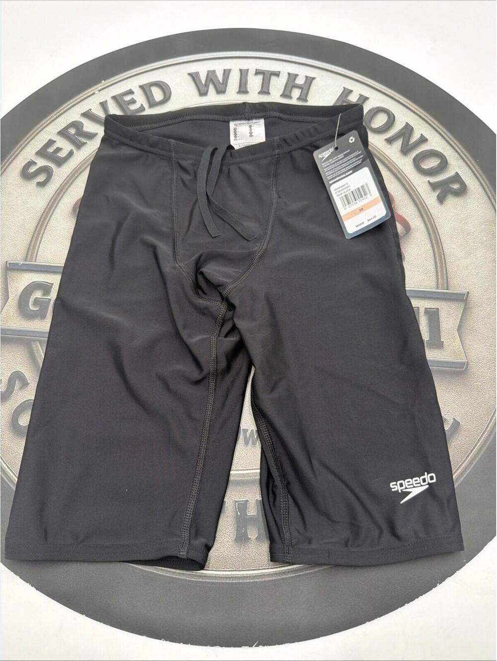 Men’s Speedo Eco Solid Jammer Bottoms Team Black Size 28 New